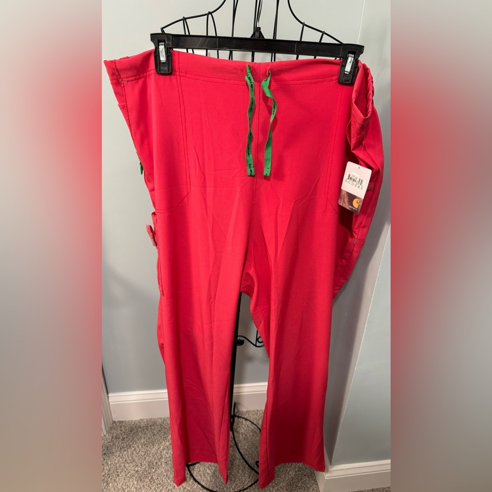 NEW Carhartt Women Ladies Azalea Hot Pink Cargo Scrub Pants Bottoms 3X 3XL FLAW